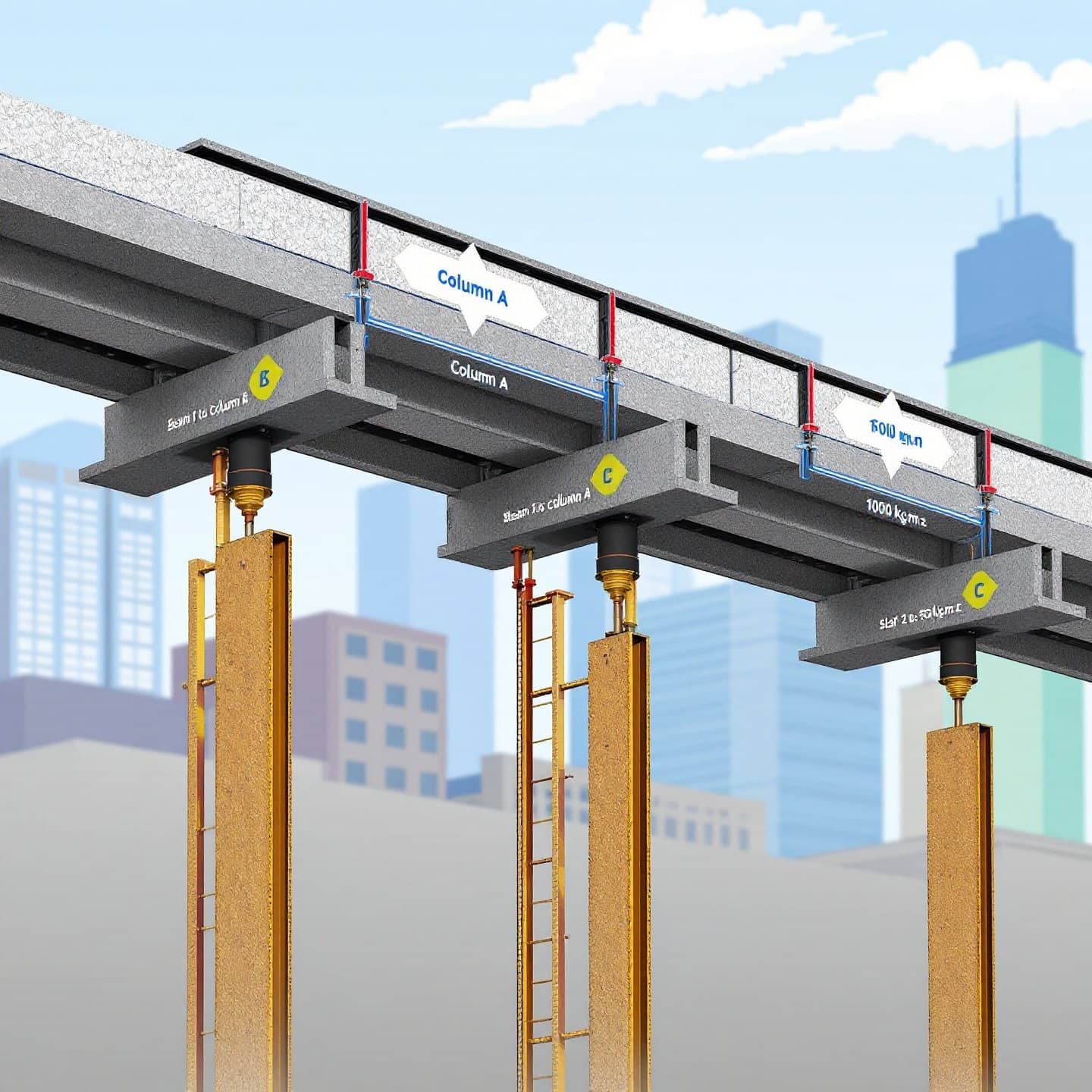 concrete frame structure showcasing columns beams and slabs