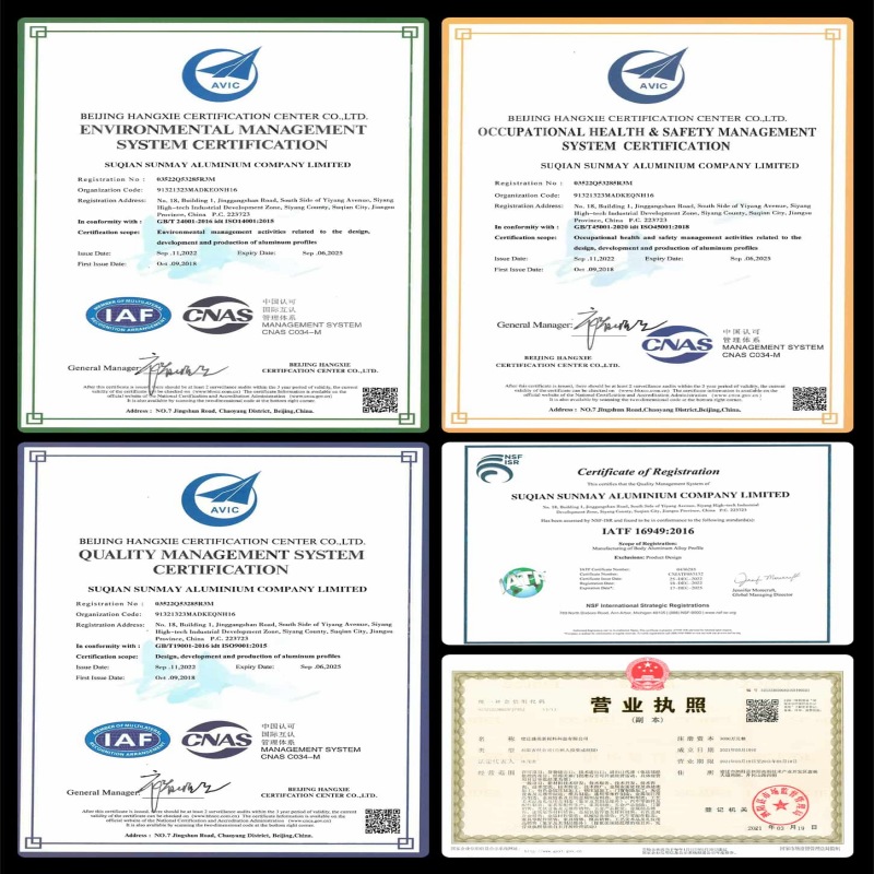 ISO 9001 and CE certification for matte black anodized aluminum extrusion products